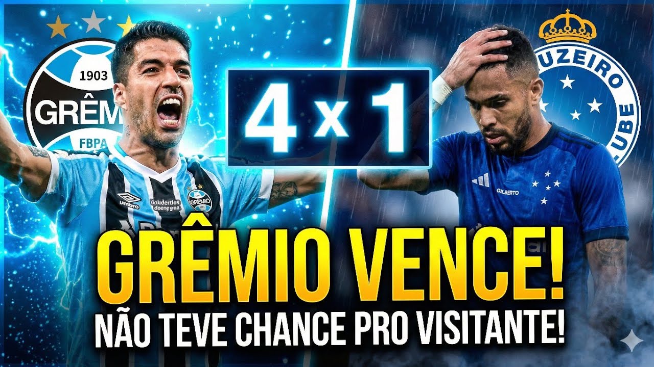HUMILHAÇÃO? Grêmio 4 x 1 Cruzeiro - Não Teve Chance pro Visitante!