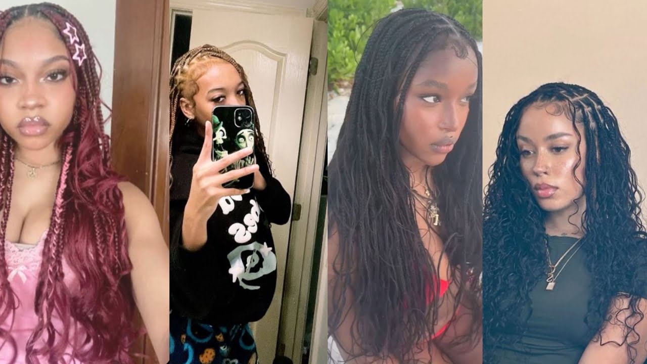 knotless braid styles| back to school | tiktok compilation ✨🩷