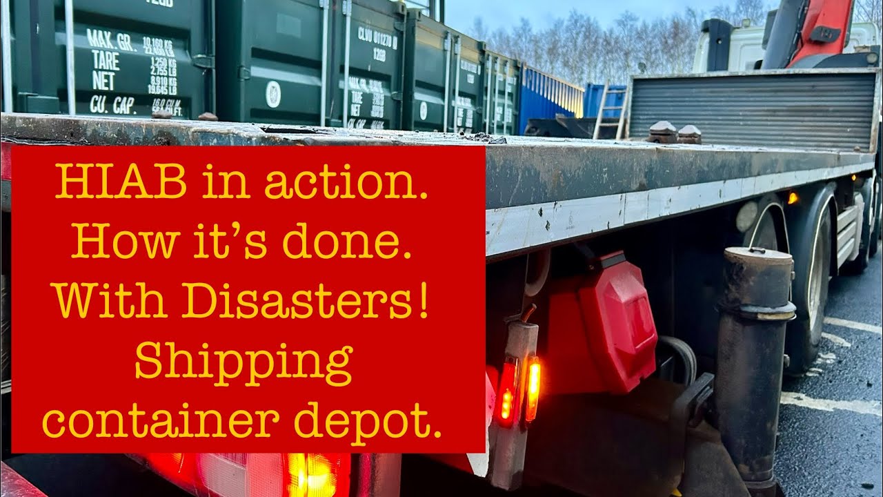 A day with HIAB CRANE moving shipping containers. Reality of huge self storage facility+catastrophe!