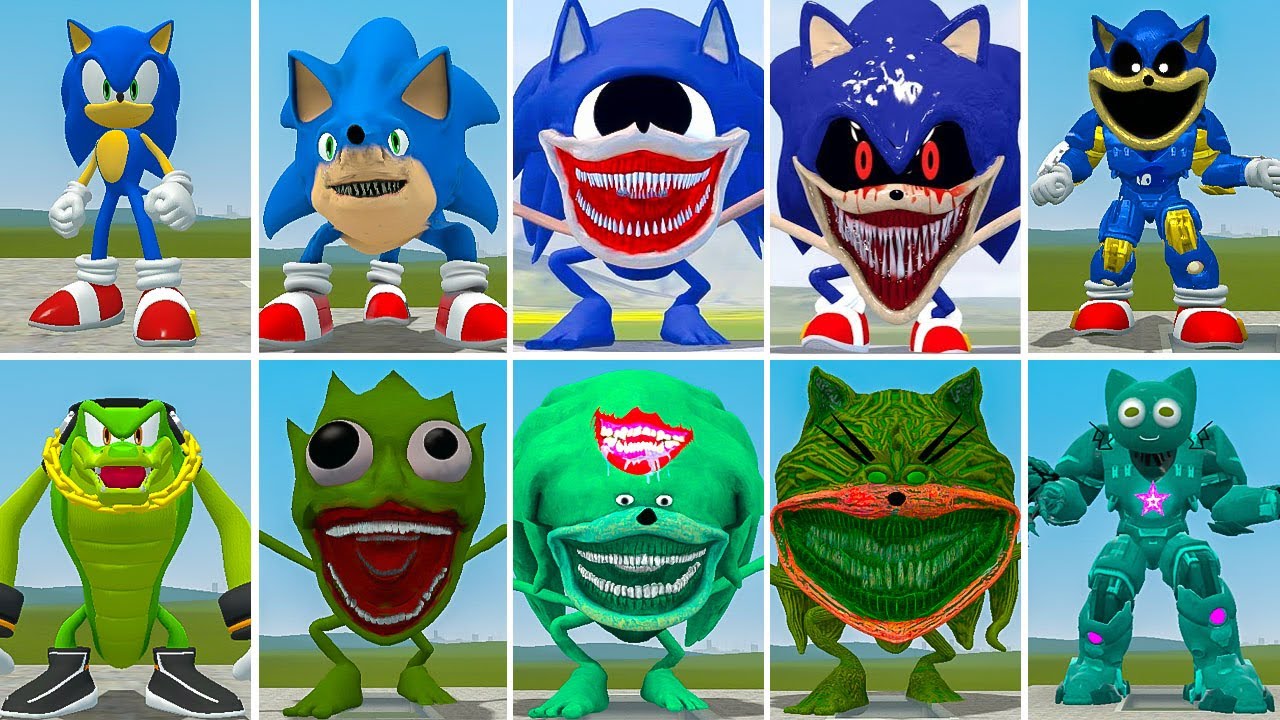 NEW EVOLUTION OF ALL SONIC GREEN VS ALL SONIC MECHATITAN FAMILY ? in Garrysmod!,...