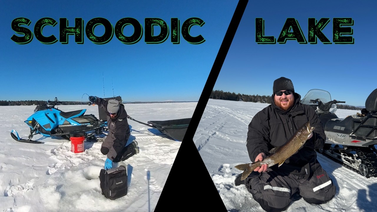 Maine ICE FISHING | Catching Lake Trout on Schoodic Lake!
