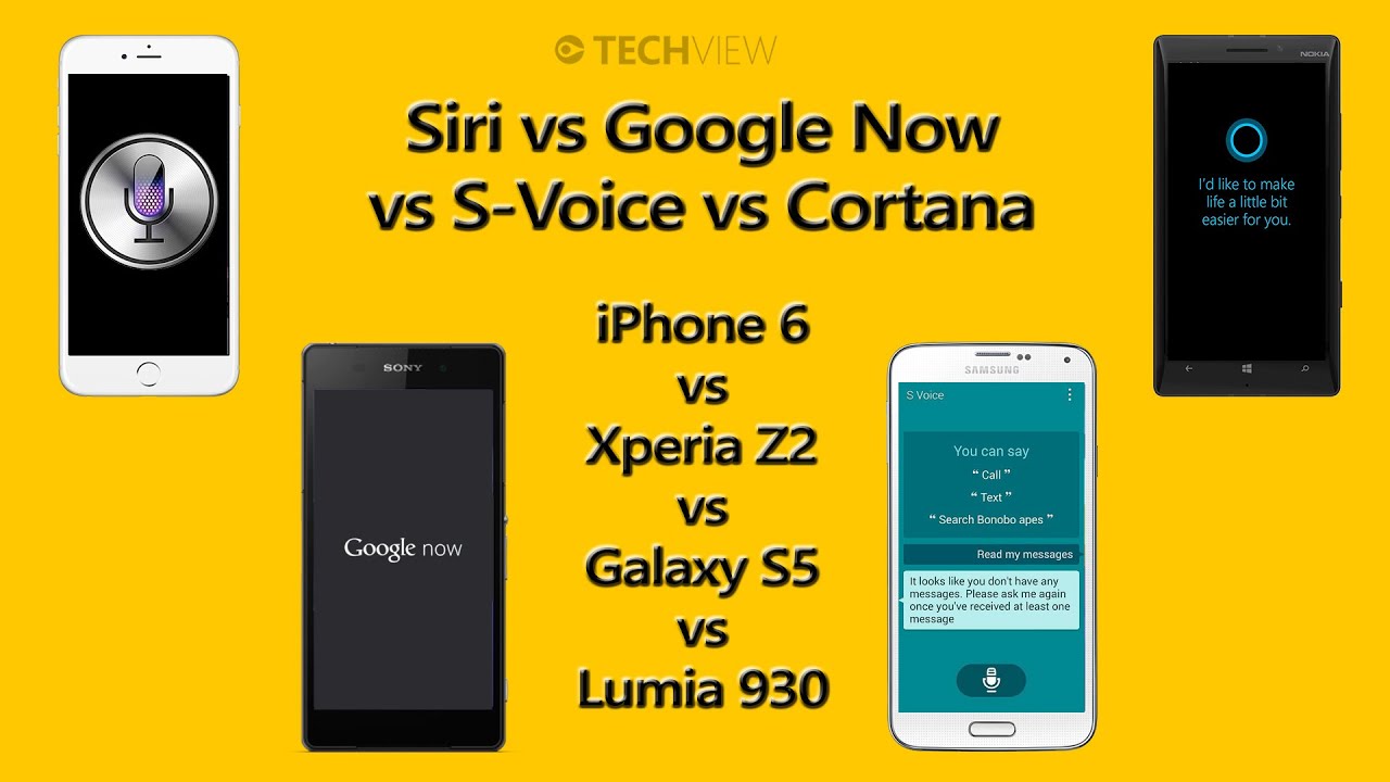 Siri vs Google Now vs S-Voice vs Cortana