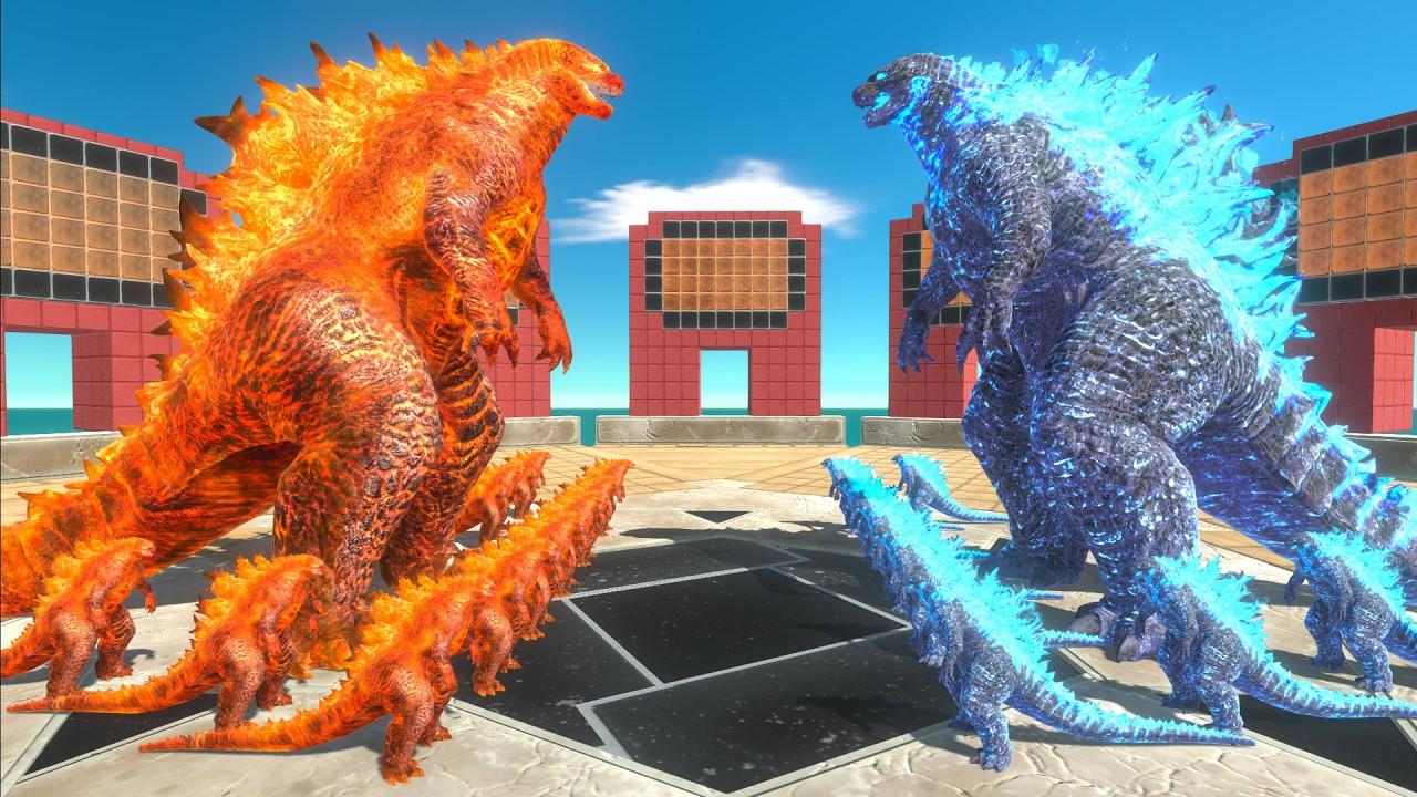 Growing Fire Godzilla VS Ice Godzilla - Who is Stronger?