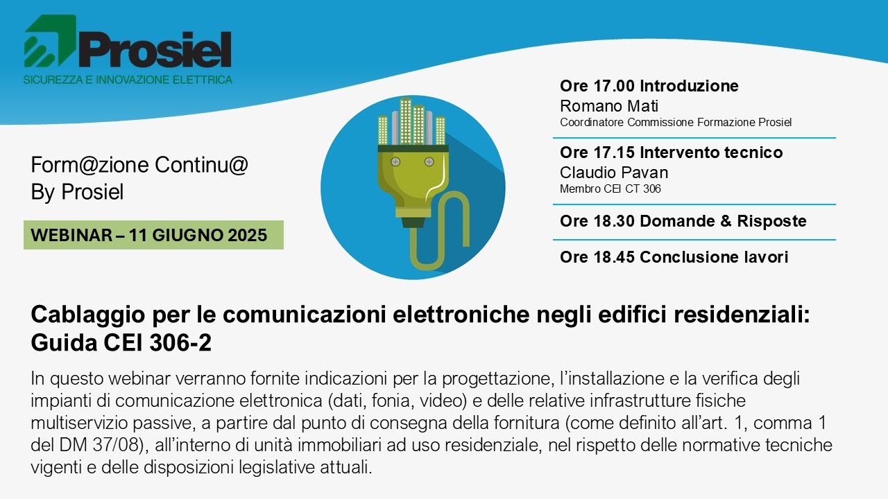 Cablaggio per le comunicazioni elettroniche negli edifici residenziali: guida CEI 306-2