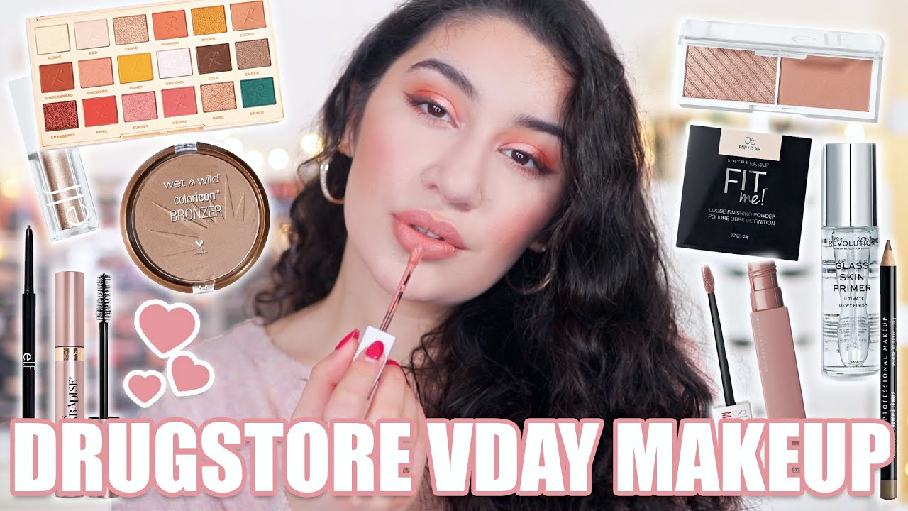 DRUGSTORE VALENTINES DAY MAKEUP LOOK 2021