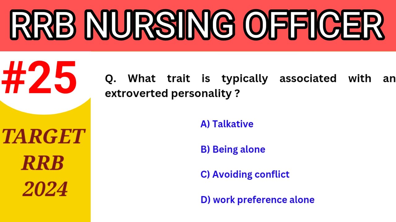 RRB Nursing Officer Exam 2024 || MCQ For RRB Staff Nurse Exam || #25