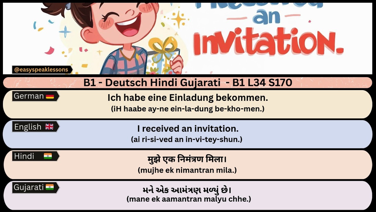 Deutsch Hindi Gujarati 🇩🇪🇮🇳 B1L34 | Deutsch Lernen | Easy German | Indian Language #shorts