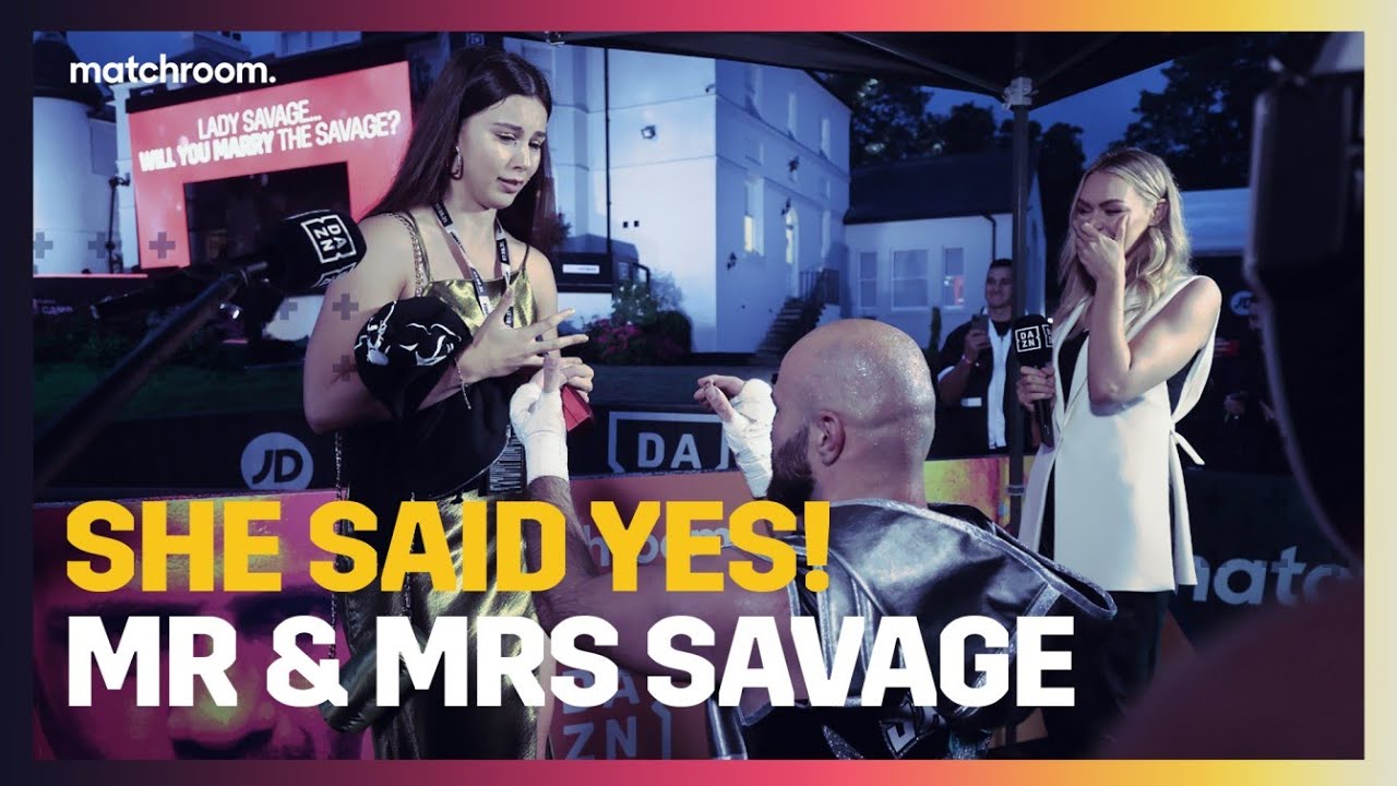 Alen Babic proposes to Lady Savage at Fight Camp after Bennett win