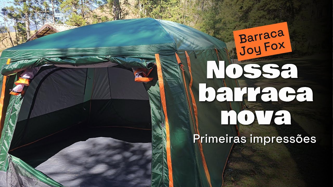 Barraca Joyfox Family Luxe 10-15 pessoas. Acampamento com frio e chuva. Vale a pena?