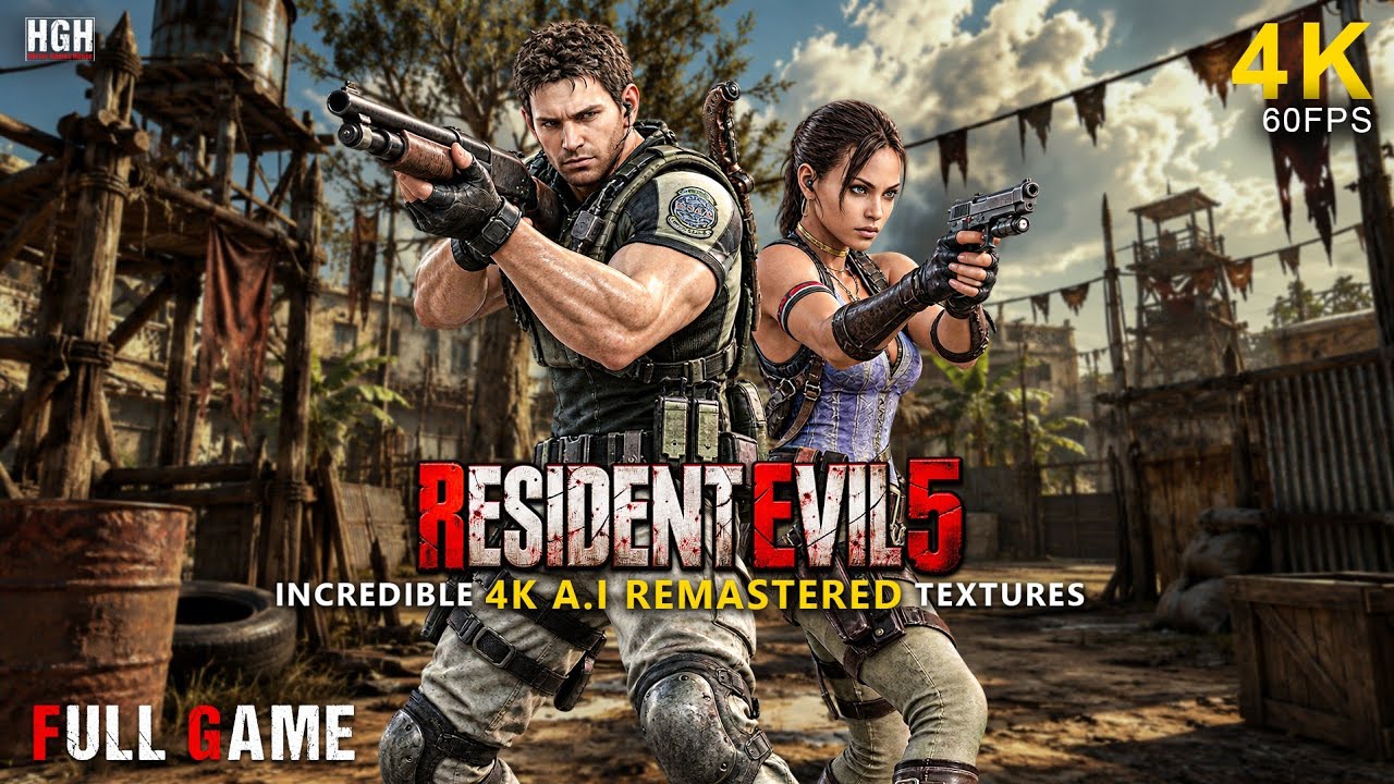 RESIDENT EVIL 5 | INCREDIBLE 4K A.I REMASTERED TEXTURES | FULL GAME Walkthrough | No Commentary