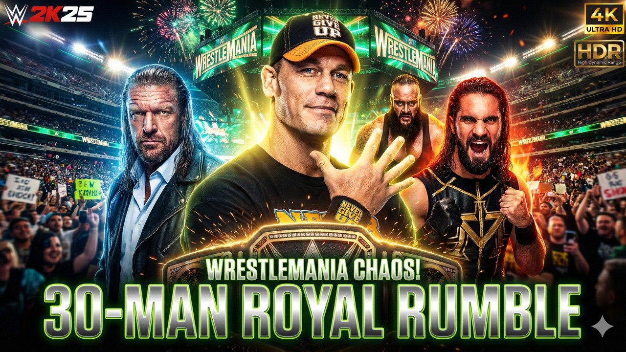 INSANE WrestleMania Royal Rumble (30 Men) 💥 Last Man Standing! | WWE 2K25