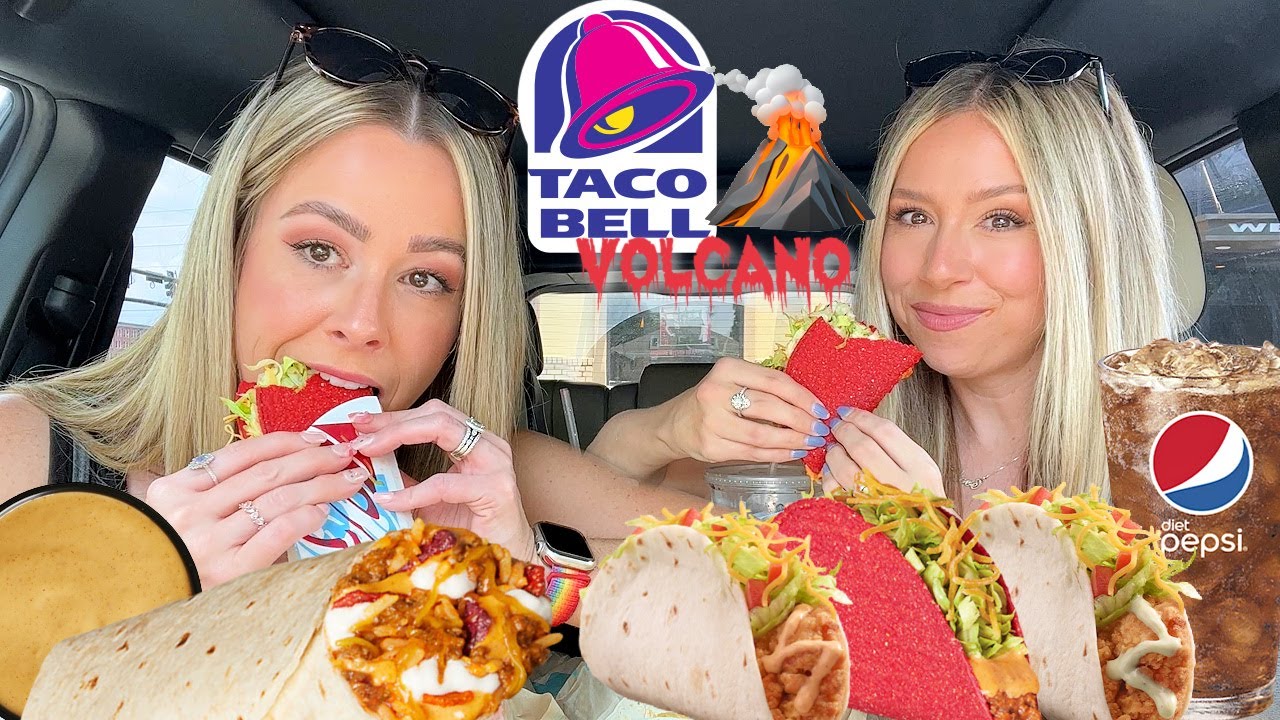 Trying NEW VOLCANO Taco Bell Items + Chipotle & Avocado Ranch Crispy Chicken Tacos