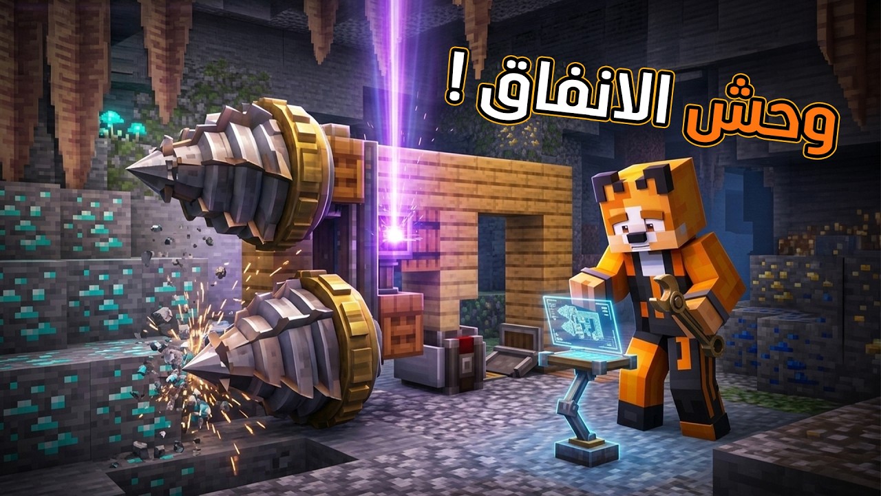 وداعاً للبيك اكس! صنعت وحش يحفر أنفاق عملاقة في ثواني! ⚙️🔥|Minecraft Scrap Kingdom #2