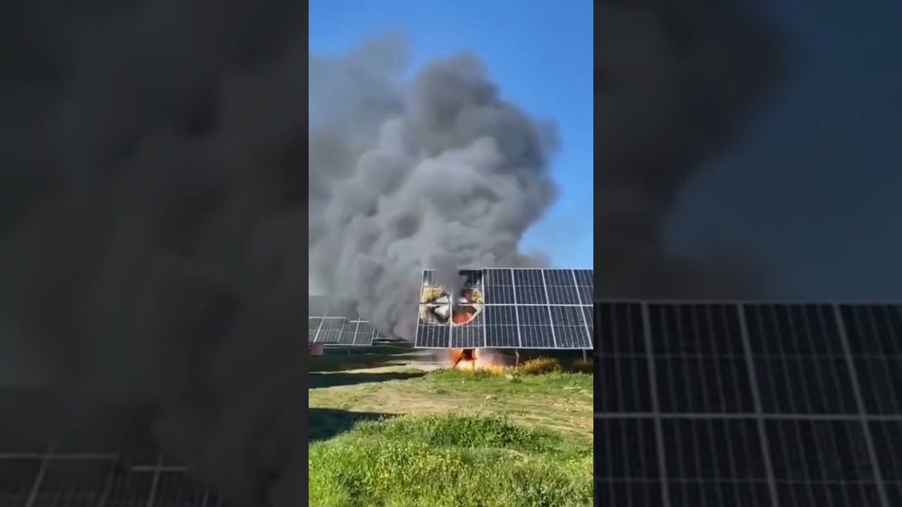 solar panel burning