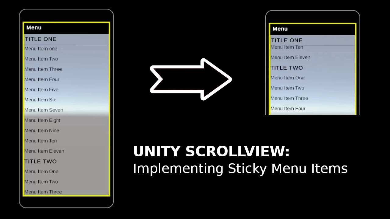 Unity Scroll-view: Implementing Sticky Menu Items
