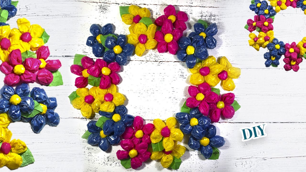 COMO HACER FLORES DE BOLSAS DE PLÁSTICO | Reciclaje paso a paso