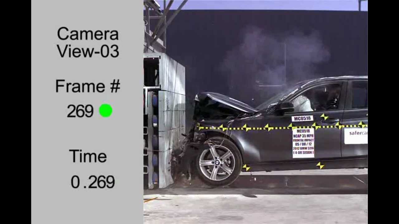 BMW 328i (F30) | 2012 | Frontal Crash Test | NHTSA High Speed Camera | CrashNet1