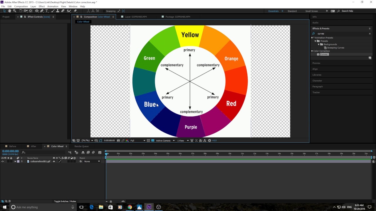 How to Color Correct in Adobe After Effects CC (without plugins)