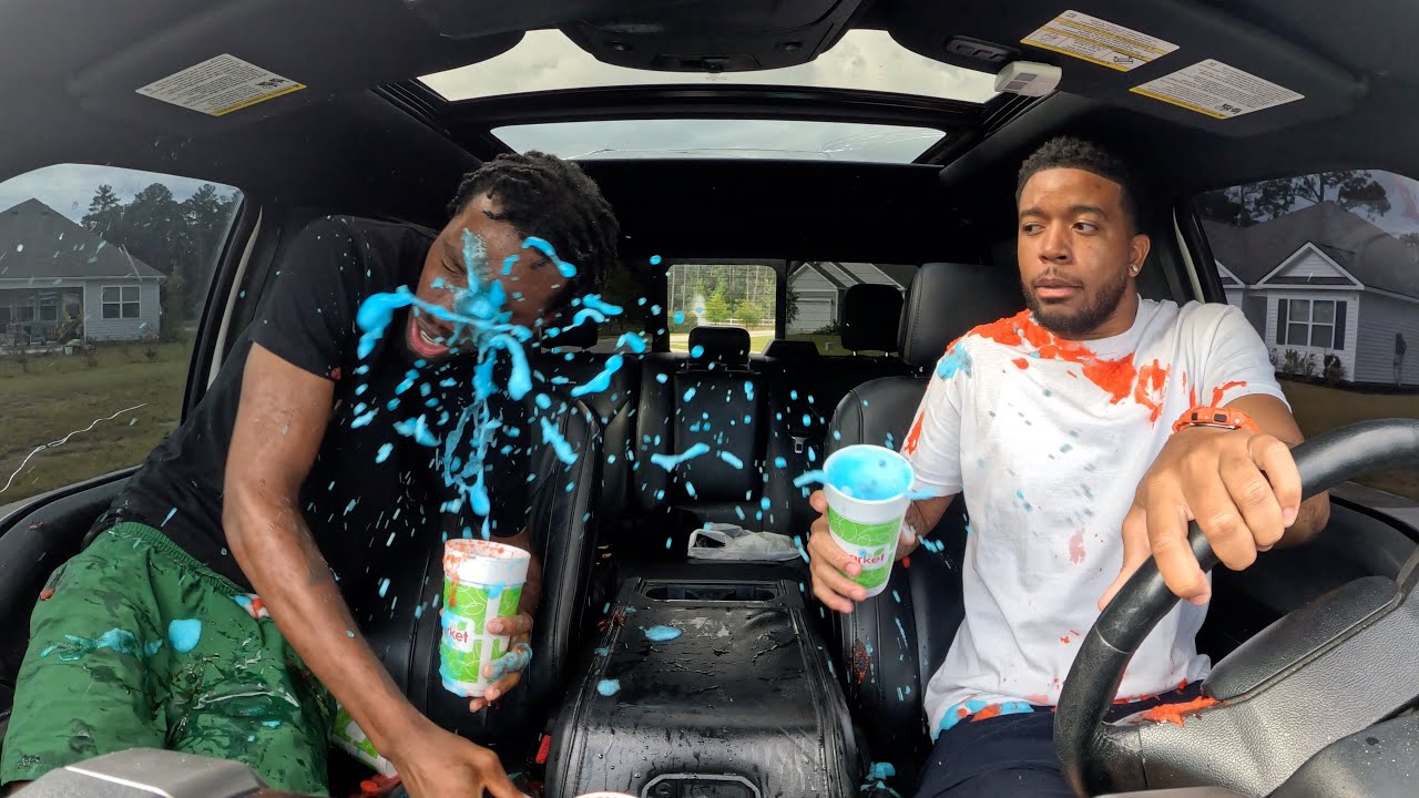 DRIVING SUPER CRAZY & MAKING BROTHER HOLD 100 SLUSHIES * HILARIOUS * 😱