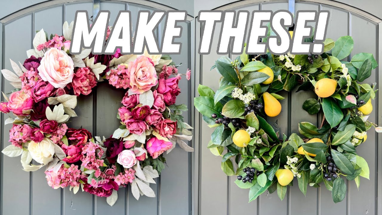Making TWO late summer/fall wreaths with faux florals and grapevines