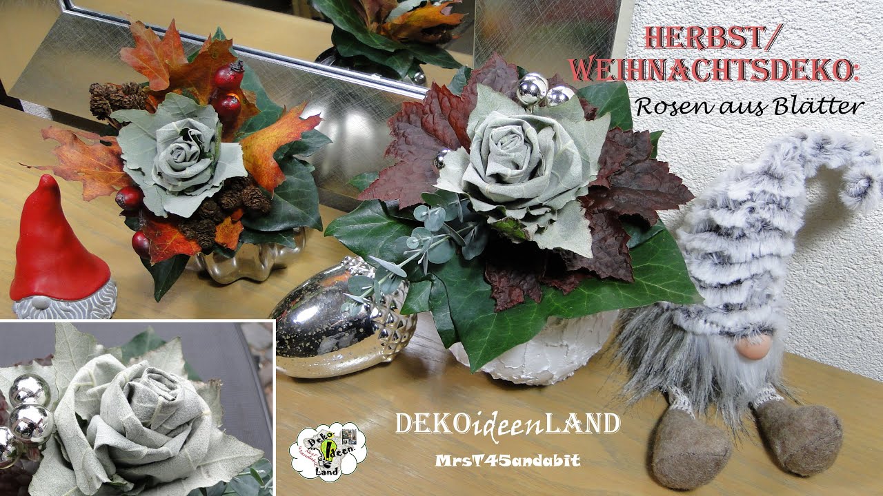 DIY Adventsdeko | How to: roses from Autumn leaves/ Rosen aus Blätter | bloemschik  DekoideenLand