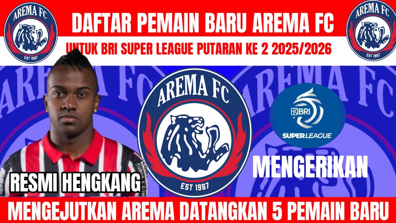 RESMI‼️DAFTAR PEMAIN BARU AREMA FC PUTARAN KE2 BRI SUPER LEAGUE MUSIM 2025/2026 - KABAR AREMA