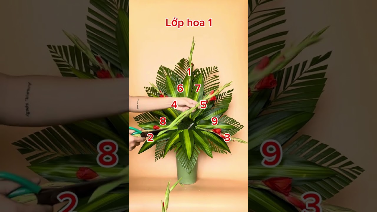 Phần 51. Cắm bình hoa SIÊU PHẨM với phương pháp đối xứng, xem 1 lần là cắm được ngay  #tutaycamhoa