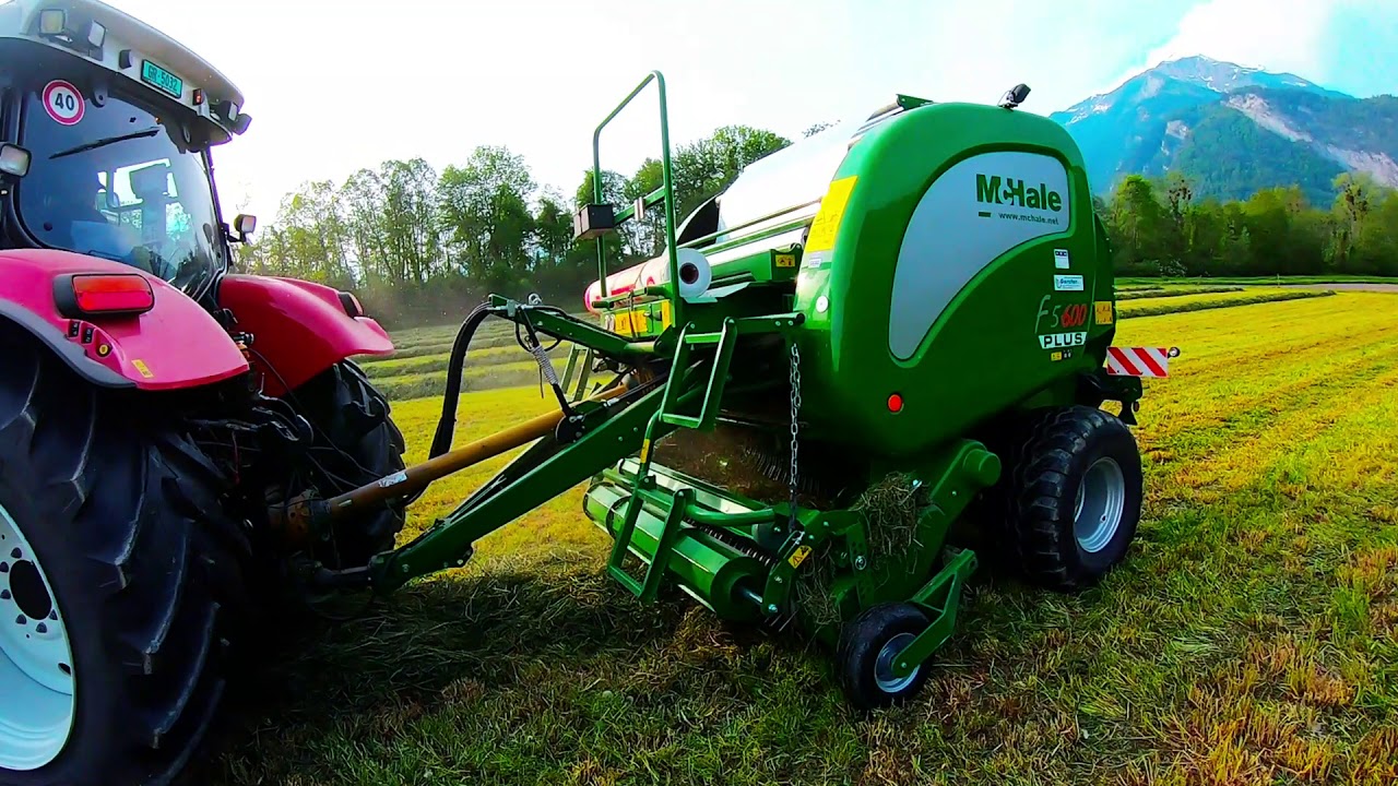 Steyr 4130 Profi CVT & McHale f5600 Plus (hay baling)