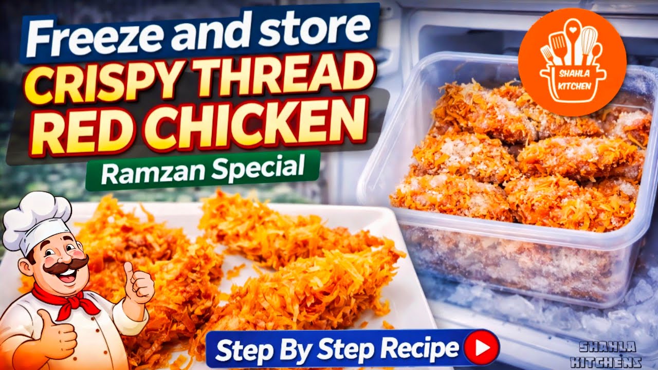 Freeze and store crispy Thread Red  Chicken Ramzan EP 21 @ShahlaKitchen777 Ramzan special 2026