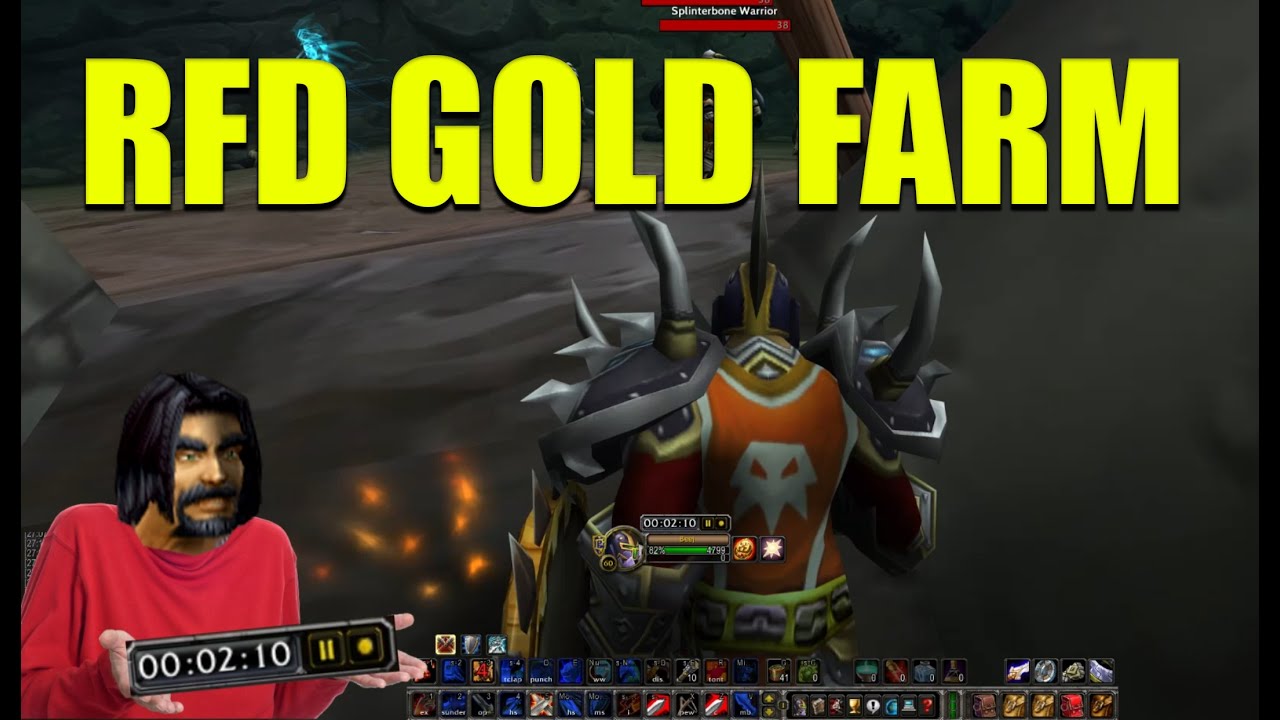 Prot warrior RFD gold farm - Classic WoW.