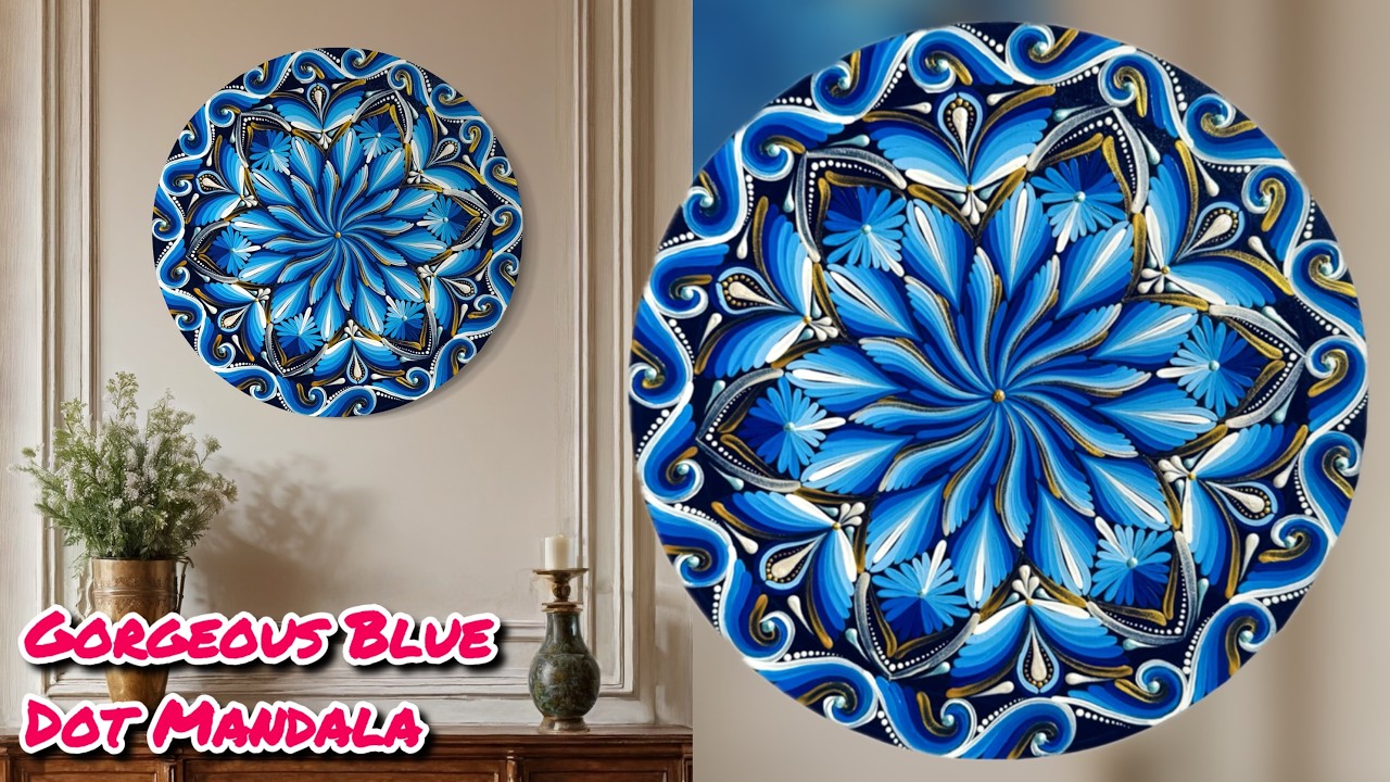 Unleash Your Creativity: Easy Stunning Blue Dot Mandala!
