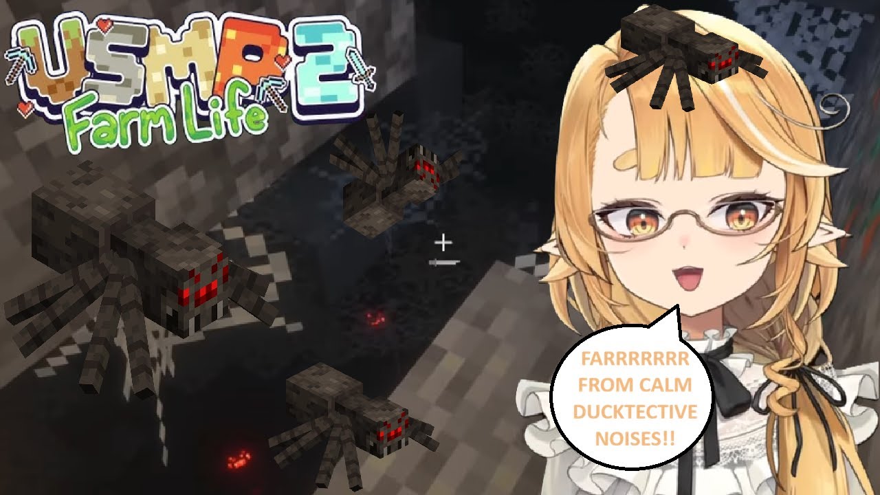 [Glitch Stars Clips] Kanna Yanagi Finds A Dangerous Den Of Spiders In VSMP 2 Minecraft!!!