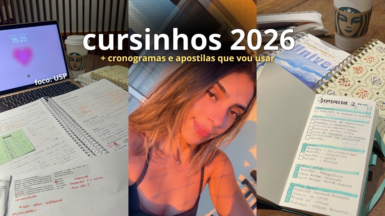 meus cursinhos e materiais para o vestibular 2026 ⭐️