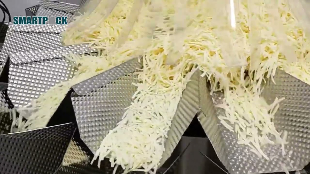 Shredded cheese packing machine with multihead weigher