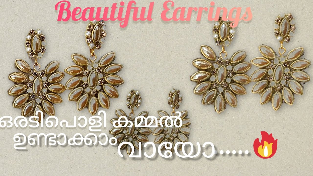 Handmade earrings making at home ||earrings tutorial video |easy to make |#Diy 
