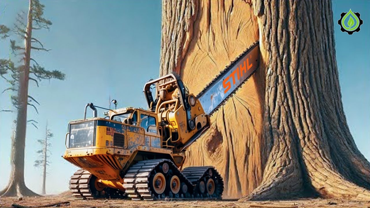 Extreme Dangerous Fastest Big Chainsaw Cutting Tree Machines | Monster Stump Removal Excavator #90