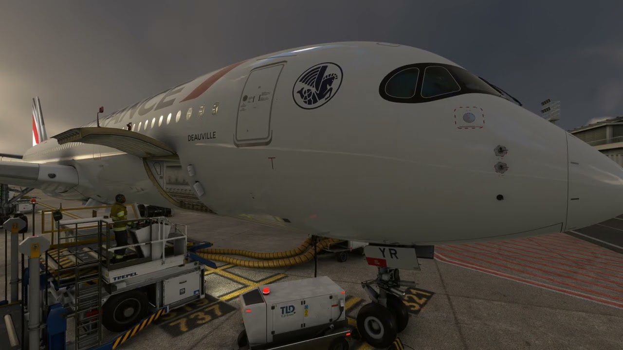 A350 AIRFRANCE avec météo réelle et trafic entre Paris Orly et Ajaccio LFPO LFKJ GSX PRO