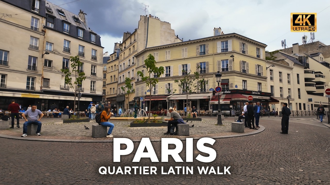 Walking tour  - The Paris you haven't seen yet - Quartier Latin   -  4K   60 fps