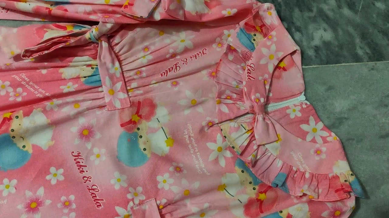 Boutique style kurti cutting and stitching for Little girls.
