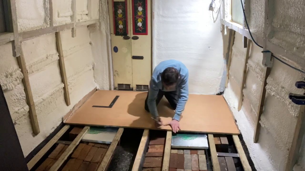 33. First floor board laid on my Narrowboat