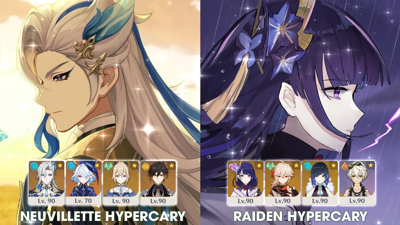 Neuvillette Hypercary and Raiden Hypercary | Genshin Impact | New Spirall Abyss 4.2