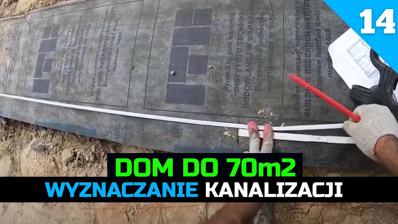 Odcinek 14. Budowa domu do 70m2. Wyznaczanie wyjścia na kanalizację i dalsze murowanie.