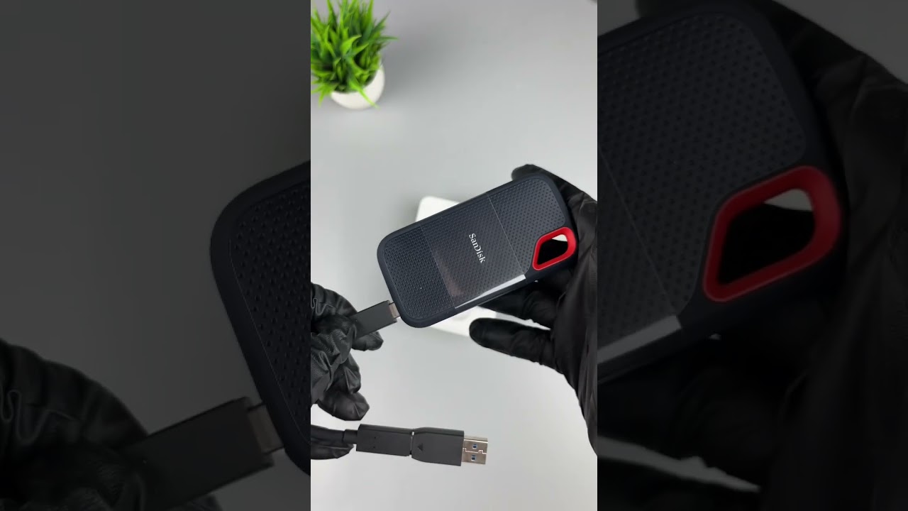 Sandisk 1TB portable SSD satisfying unboxing