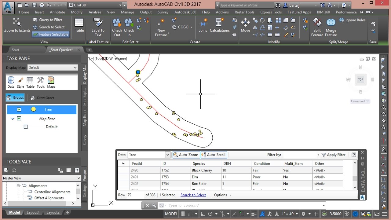Using a Location Query to determine proximity to items in Civil 3D.