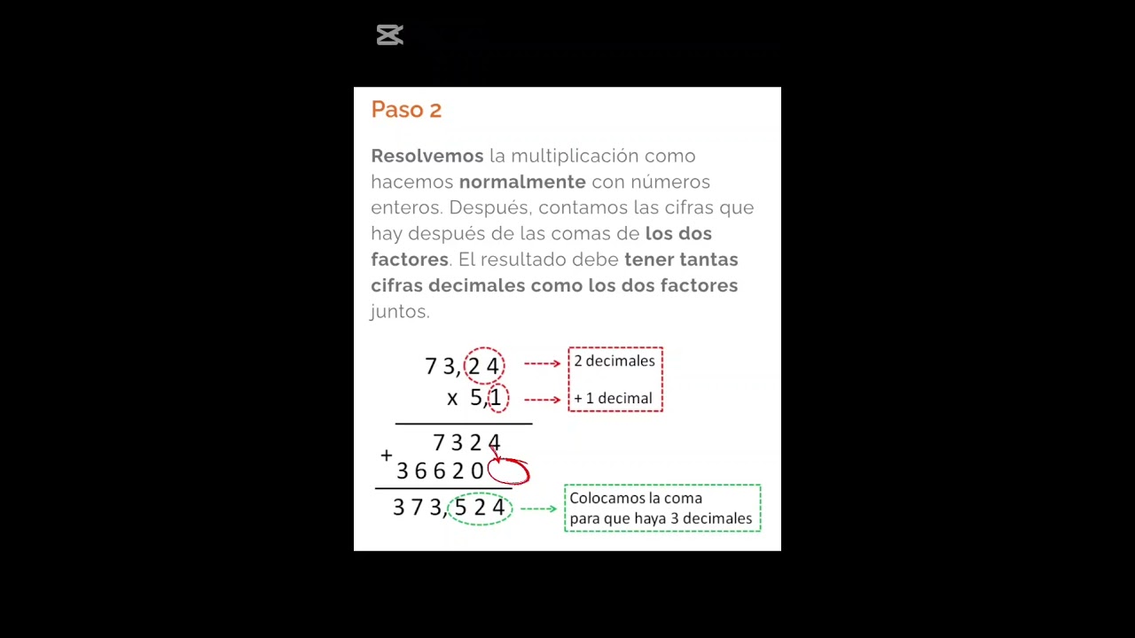 Matemática - Multiplicación de números decimales 6to grado