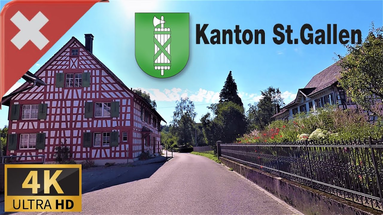 DRIVING Canton of SANKT GALLEN, Kanton St. Gallen, SWITZERLAND I 4K 60fps