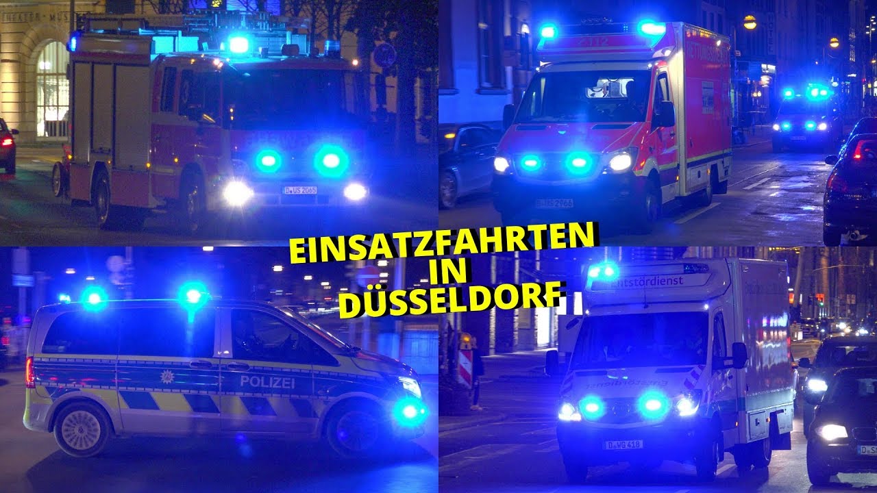 [EINSATZFAHRTEN AN KARNEVALSABEND IN DÜSSELDORF] - Feuerwehr | Stadtwerke | Rettungsdienst | Polizei