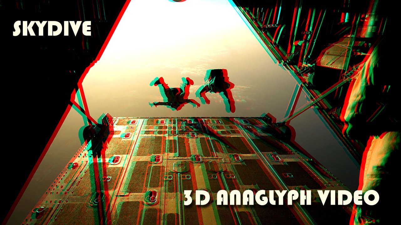 6) POV SKYDIVING - 3D red/cyan HD anaglyph video