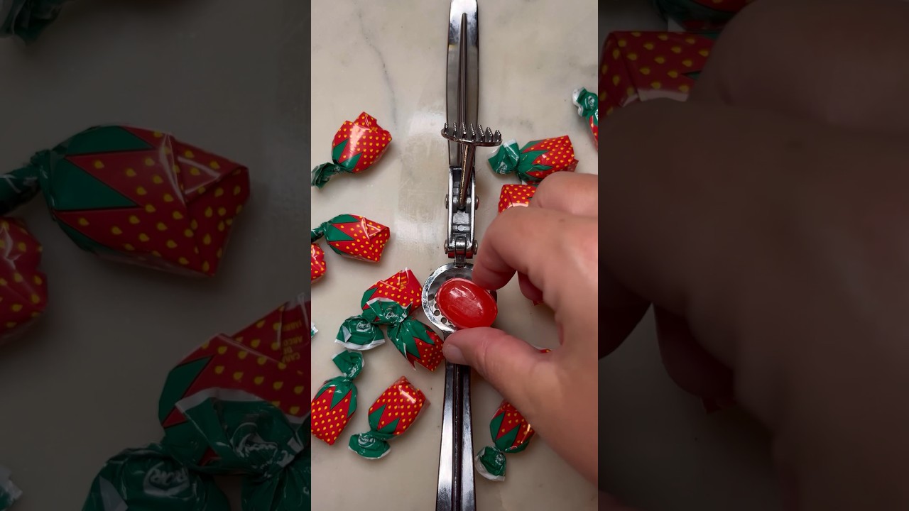 STRAWBERRY BON BON CANDY vs GARLIC PRESS ASMR 🍓 