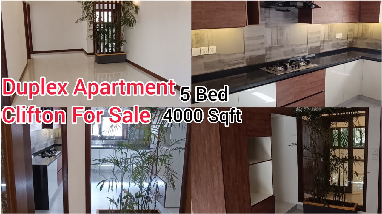 Duplex Apartment Clifton Block 5, 5 Bedrooms With Terrace 2 Drawing Rooms 2 Parking Boundry wall